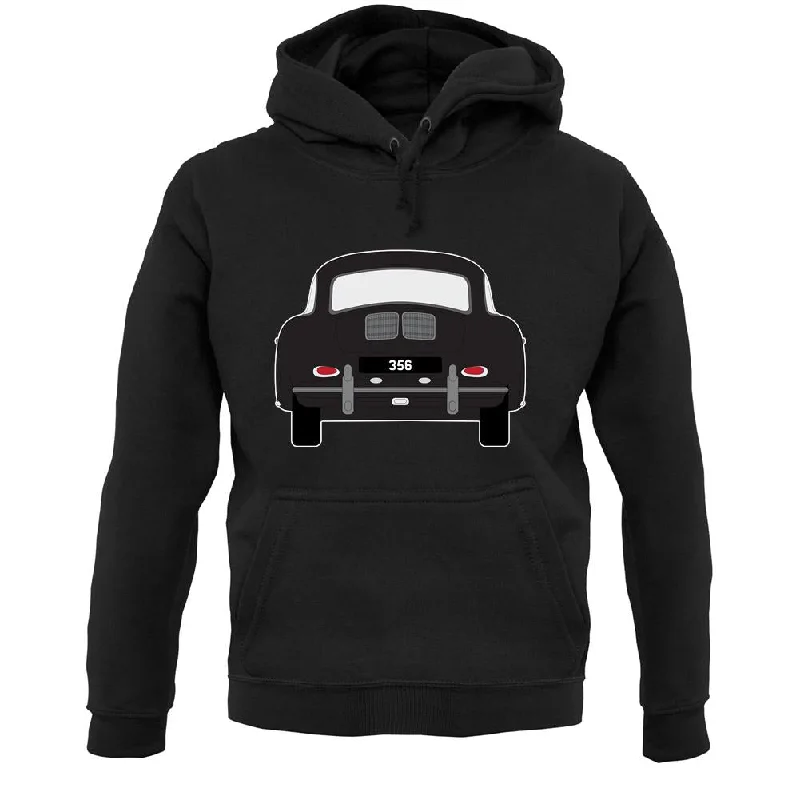 Rear View Black 356 Unisex Hoodie Hoodie with Turtle Neck Cozy Winter