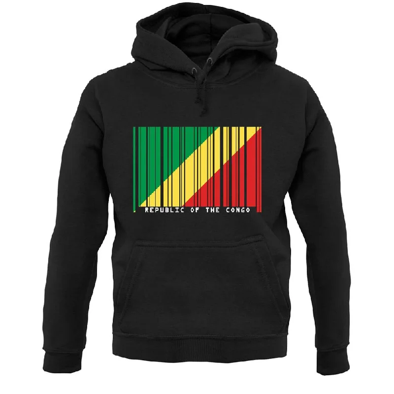 Republic Of The Congo Barcode Style Flag Unisex Hoodie Hoodie with Cuffed Sleeves Snug Secure Republic Of The Congo Barcode Style Flag Unisex Hoodie Hoodie with Cuffed Sleeves Snug Secure