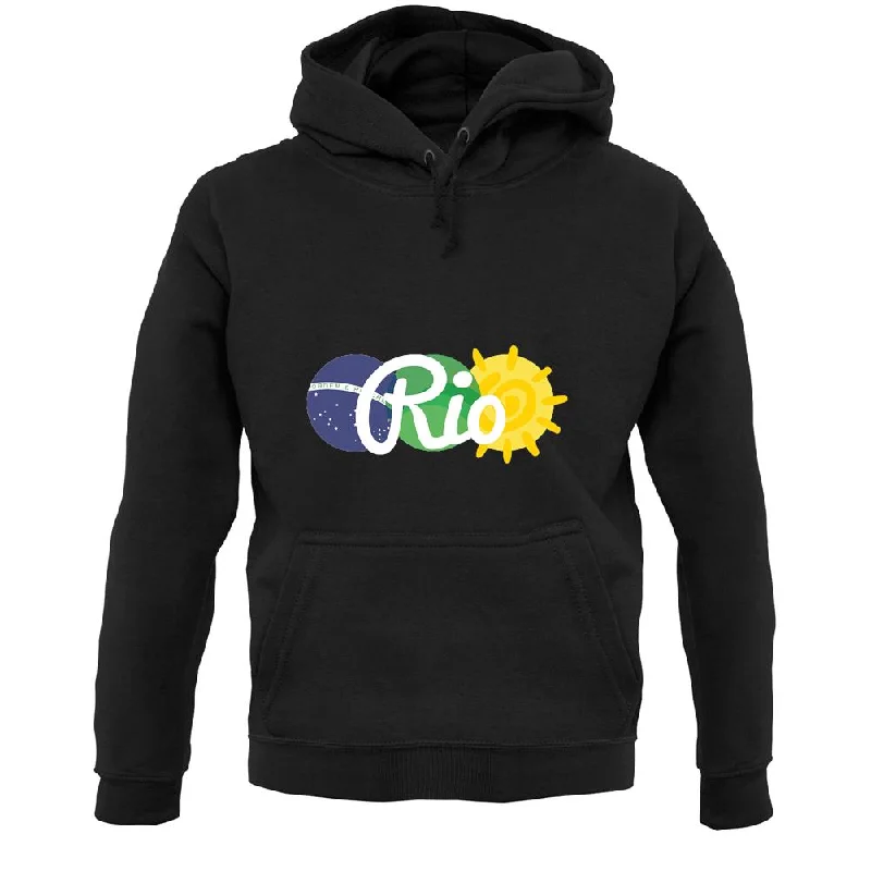 Rio De Janeiro 2016 Unisex Hoodie Hoodie with Metallic Shiny Futuristic