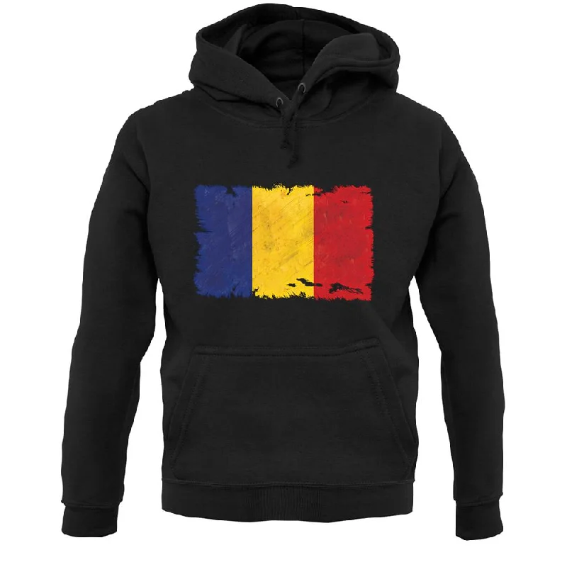 Romania Grunge Style Flag Unisex Hoodie Hoodie with Mesh Breathable Sporty