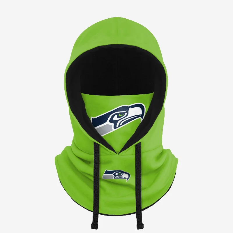 Seattle Seahawks Alternate Team Color Drawstring Hooded Gaiter Hoodie with Hem Lace Feminine Delicate Seattle Seahawks Alternate Team Color Drawstring Hooded Gaiter Hoodie with Hem Lace Feminine Delicate