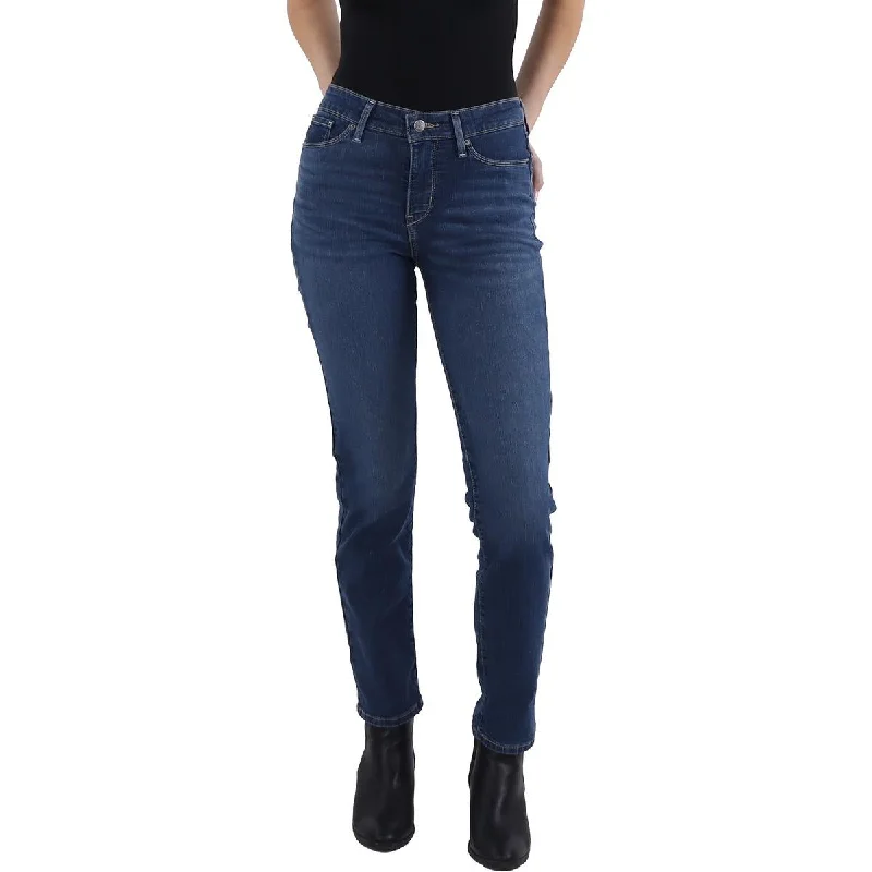 Signature by Levi Strauss & Co. Womens Straight Leg Dark Wash Straight Leg Jeans Trendy Skinny High-Waist Jeans