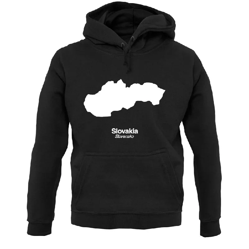 Slovakia Silhouette Unisex Hoodie Hoodie with Hem Contrast Bold Stylish