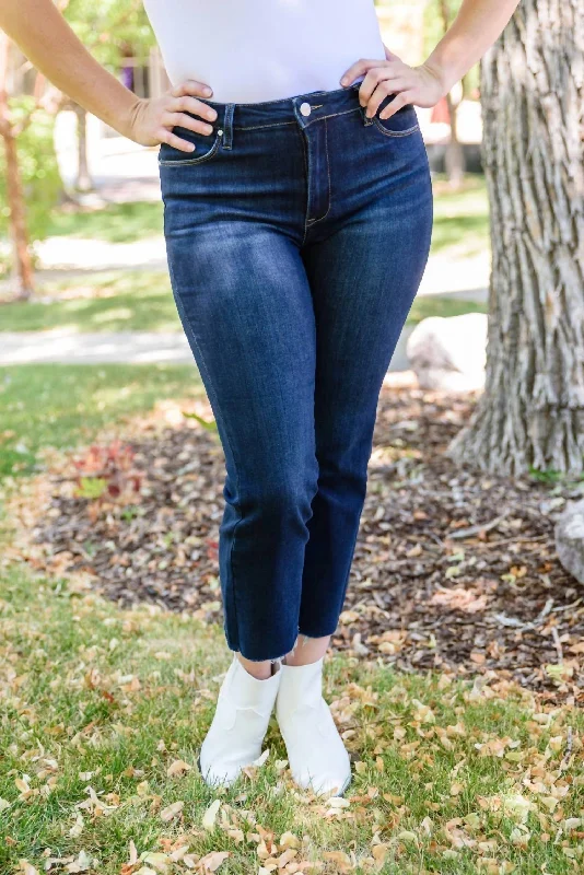 Sofia Skinny Jeans In Dark Wash Trendy Cut-Off Denim Shorts
