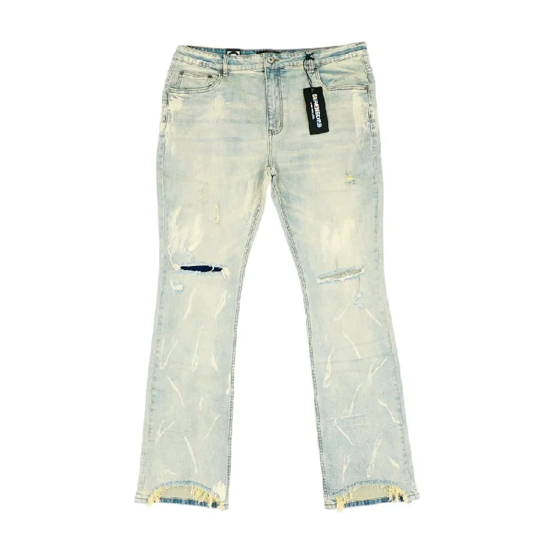 Solid Jeans Trendy Pleated Waist Jeans