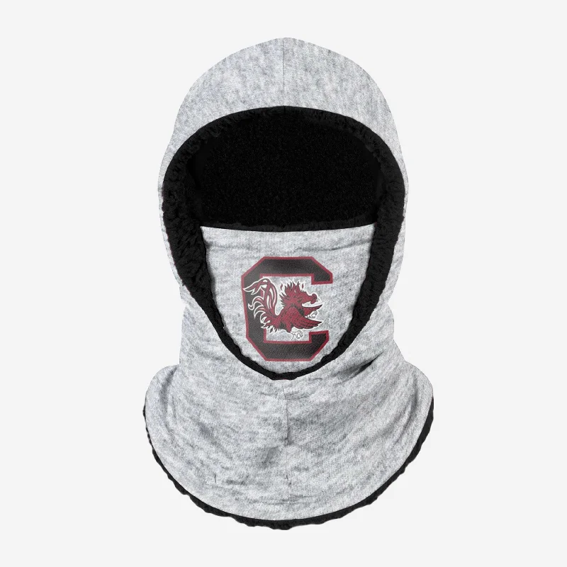 South Carolina Gamecocks Heather Grey Big Logo Hooded Gaiter Hoodie with Zipper Versatile Modern South Carolina Gamecocks Heather Grey Big Logo Hooded Gaiter Hoodie with Zipper Versatile Modern