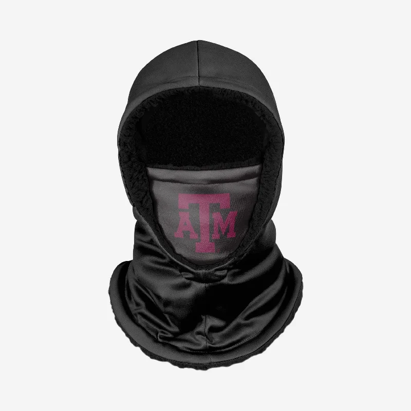Texas A&M Aggies Black Hooded Gaiter Hoodie with Stripes Bold Sporty