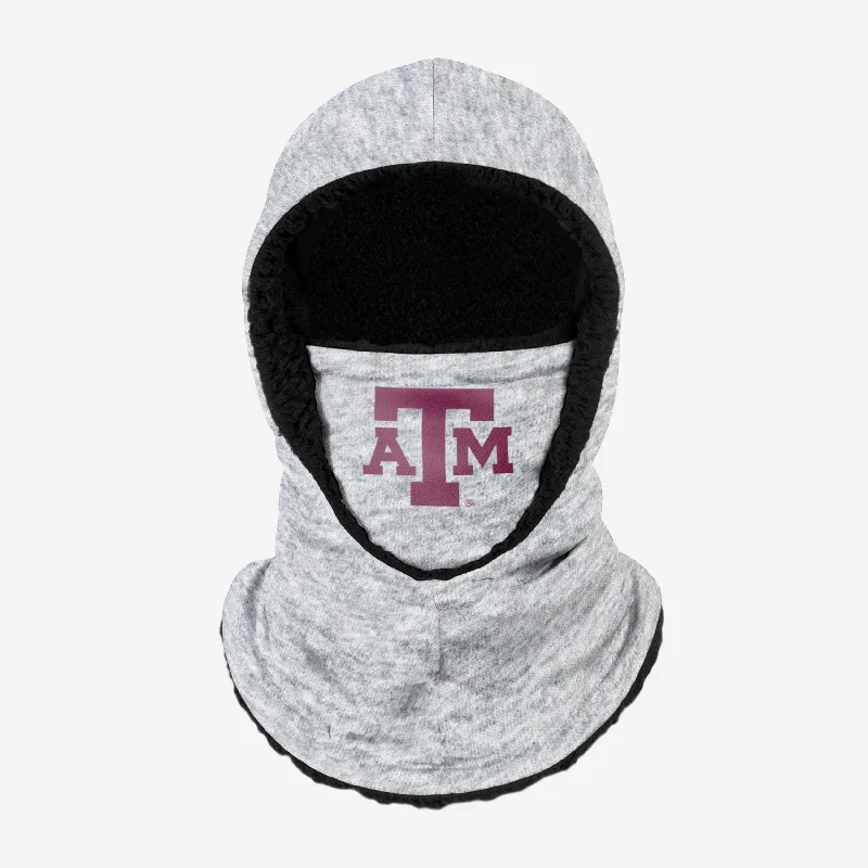 Texas A&M Aggies Heather Grey Big Logo Hooded Gaiter Hoodie with Slim Fit Tailored Modern