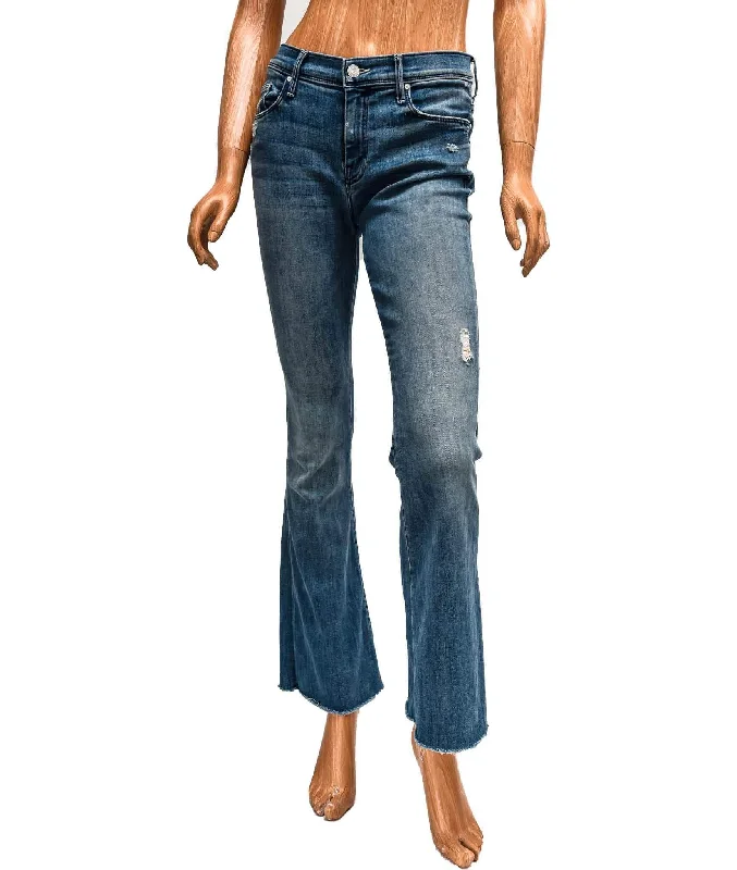 The Weekender Frayed Graffiti Girl Jeans Stylish Stone-Wash Denim Jeans