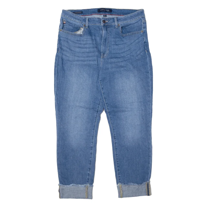 TOMMY HILFIGER Tribeca Jeans Blue Denim Slim Skinny Stone Wash Womens W32 L27 Elegant High-Waisted Flared Jeans TOMMY HILFIGER Tribeca Jeans Blue Denim Slim Skinny Stone Wash Womens W32 L27 Elegant High-Waisted Flared Jeans