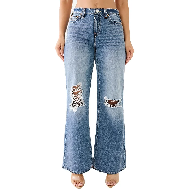 True Religion Womens Leila High Rise Destroyed Wide Leg Jeans Trendy Plus Size Jeans True Religion Womens Leila High Rise Destroyed Wide Leg Jeans Trendy Plus Size Jeans