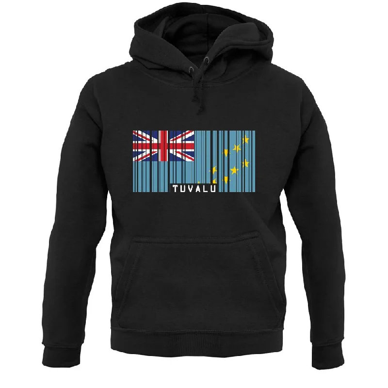 Tuvalu Barcode Style Flag Unisex Hoodie Hoodie with Emblem Brand Identity