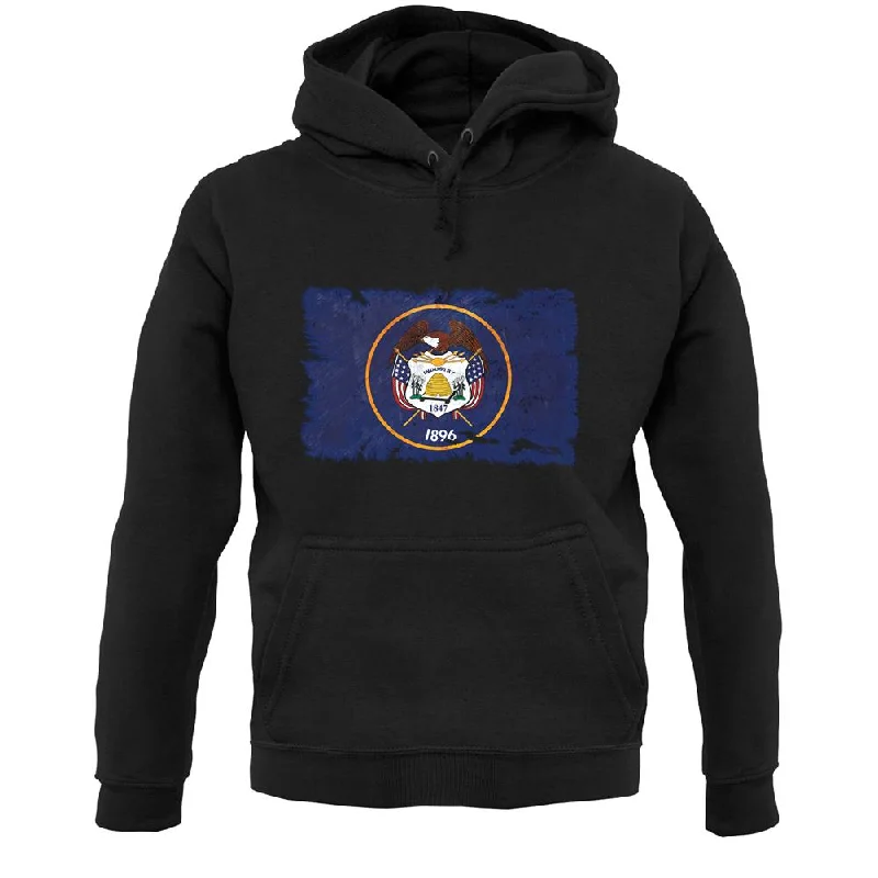 Utah Grunge Style Flag Unisex Hoodie Hoodie with Bell Sleeves Flared Feminine