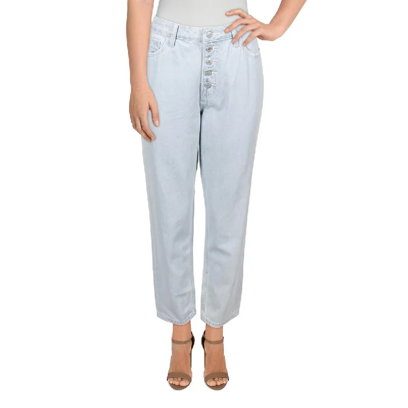 Vervet Womens Emma Button Fly Light Wash Jeans Stylish Bootcut Denim Jeans