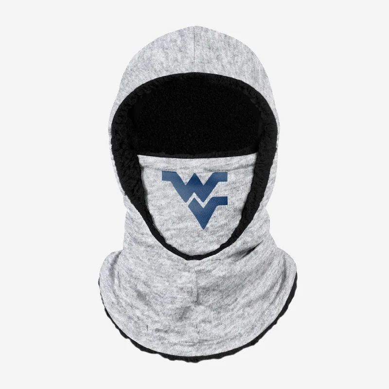 West Virginia Mountaineers Heather Grey Big Logo Hooded Gaiter Hoodie with Crew Neck Simple Timeless West Virginia Mountaineers Heather Grey Big Logo Hooded Gaiter Hoodie with Crew Neck Simple Timeless