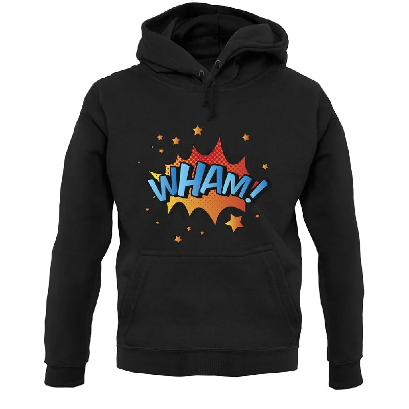 Wham! Word Art Unisex Hoodie Hoodie with Belted Waist Structured Tailored