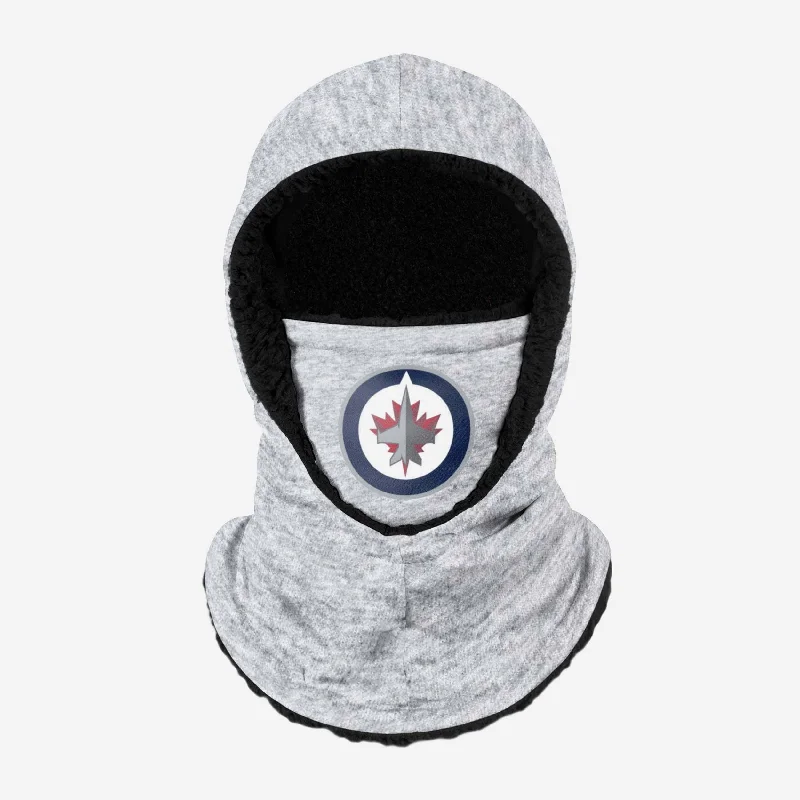 Winnipeg Jets Heather Grey Big Logo Hooded Gaiter Hoodie with Raglan Sleeves Sporty Comfortable Winnipeg Jets Heather Grey Big Logo Hooded Gaiter Hoodie with Raglan Sleeves Sporty Comfortable