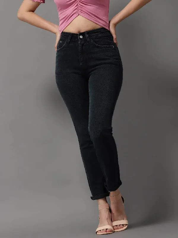 Women's Charcoal Solid Slim Fit Denim Jeans-GZ-5178A-Charcoal Trendy Low-Rise Slim Jeans Women's Charcoal Solid Slim Fit Denim Jeans-GZ-5178A-Charcoal Trendy Low-Rise Slim Jeans