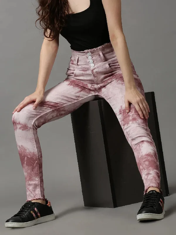 Women's Mauve Solid Skinny Fit Denim Jeans-GZ-5138-Mauve Chic Cropped Jeans