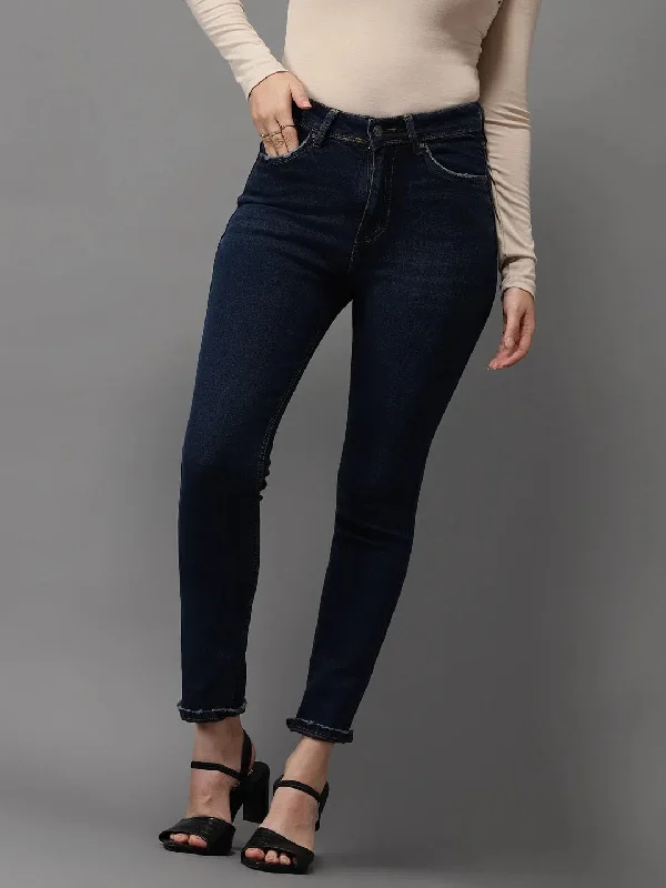 Women's Navy Blue Solid Slim Fit Denim Jeans-GZ-5206-1-Navyblue Stylish Bootcut Denim Jeans Women's Navy Blue Solid Slim Fit Denim Jeans-GZ-5206-1-Navyblue Stylish Bootcut Denim Jeans