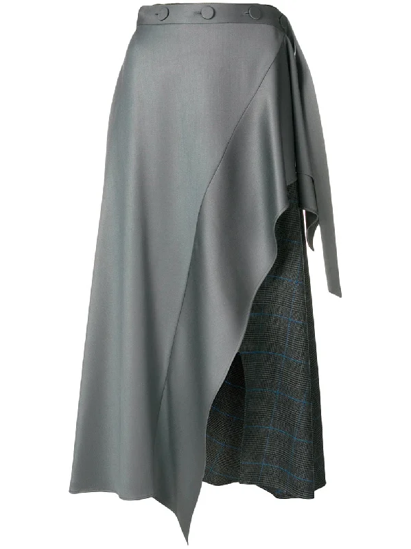 panelled asymmetric skirt chiffon skirt lightweight