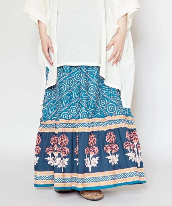 Long Tiered Skirt cashmere skirt fine
