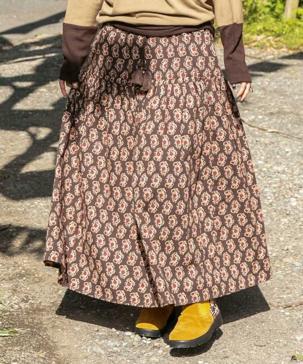 Block Print Style Skirt midi skirt versatile