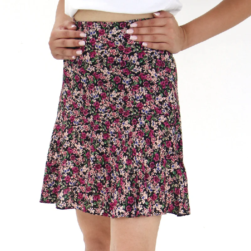 Women's Floral Skirt,Multi leather skirt bold