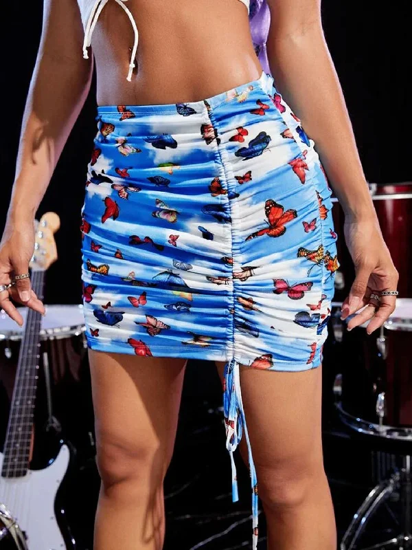 Women Printed Regular Multicolor Skirt low waist skirt