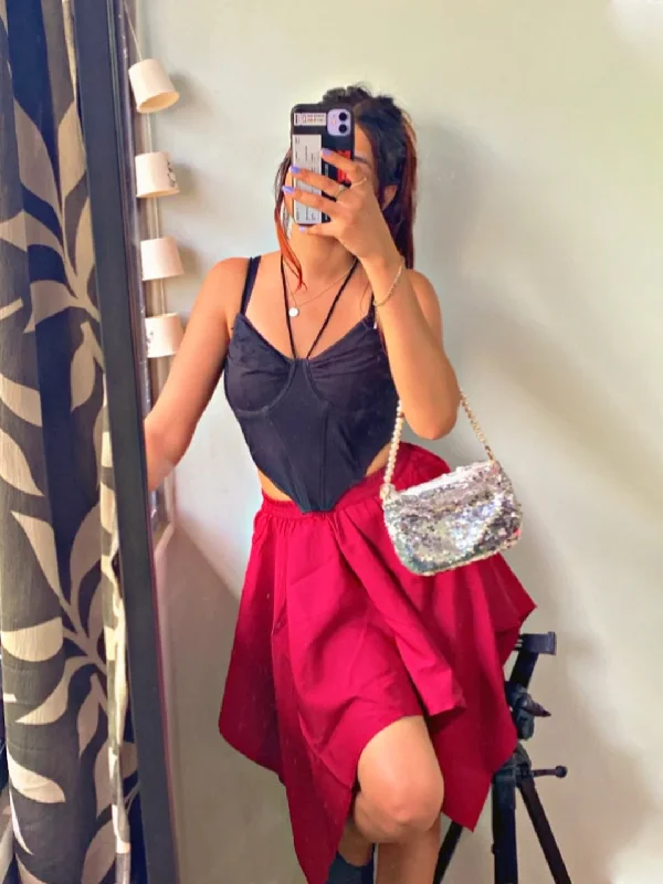 Women Solid Regular Maroon Skirt cashmere skirt fine