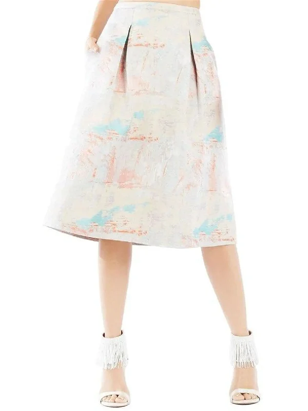 BCBG Adna Pleat Skirt leather skirt bold
