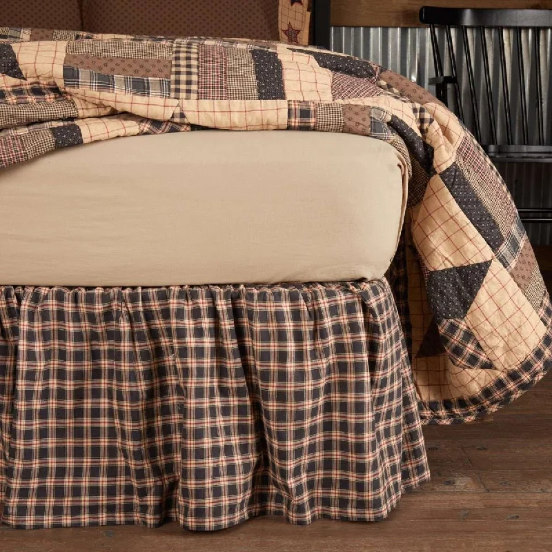Bingham Star Bed Skirts Soft Black, Khaki, Barn Red VHC Brands low waist skirt