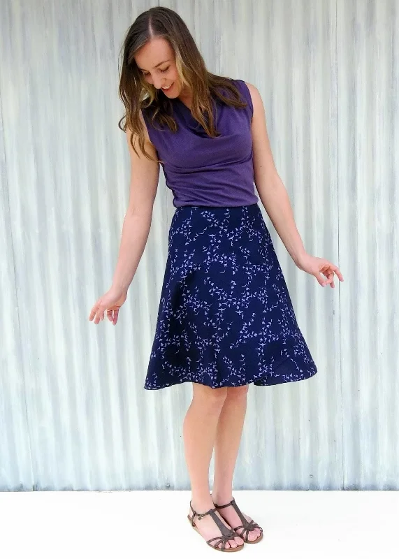 Warbler Wrap Skirt (Custom Made) velvet skirt glossy