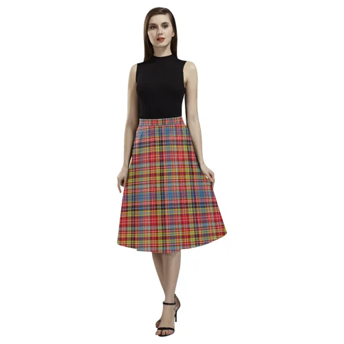 Drummond of Strathallan Tartan Aoede Crepe Skirt silk skirt lustrous