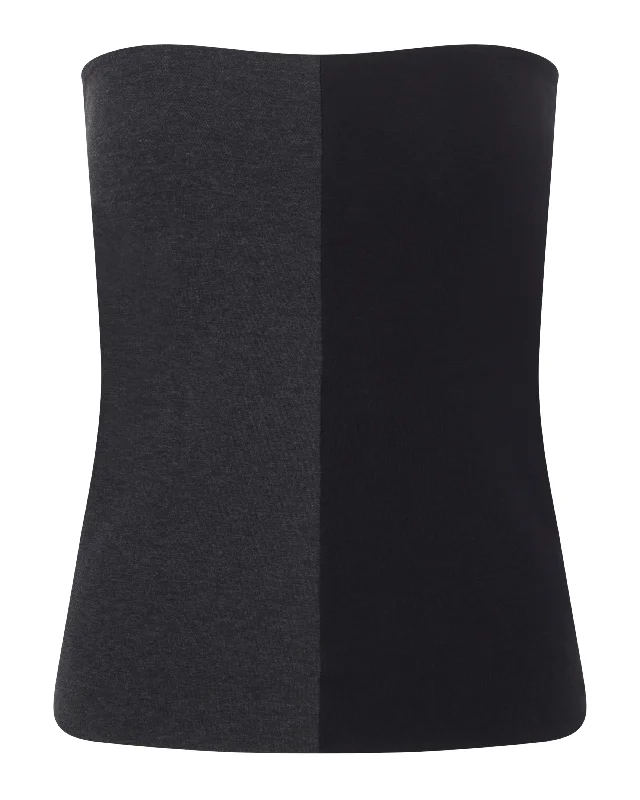 Convertible Skirt Top | Grey Melange / Black cashmere skirt soft