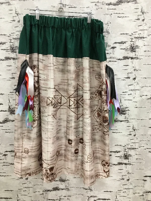 Handmade Satin Burned Birch Forest Green Ribbon Skirt summer skirt style