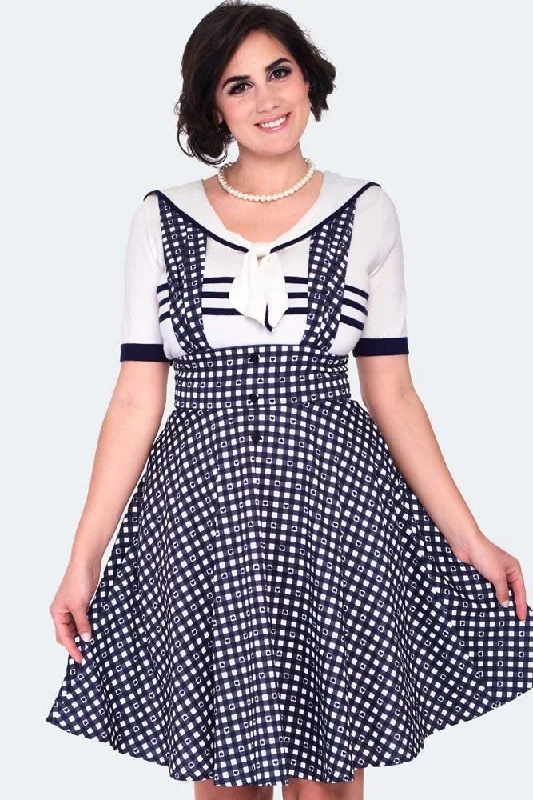 Heart Gingham Overall Flare Skirt summer skirt style