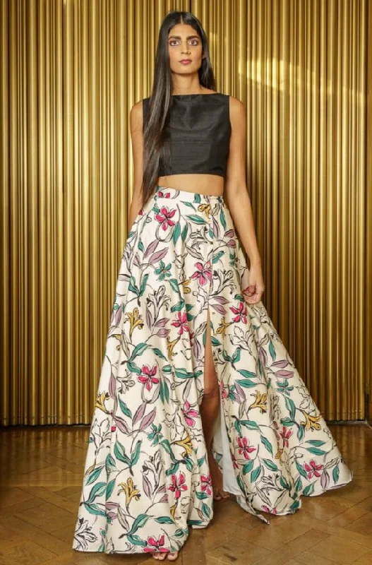 HELENA Adjustable Slit Lehenga Skirt modal blend skirt