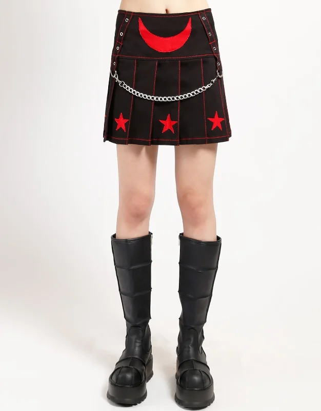 I AM A STAR PLEATED SKIRT RED athletic skirt fit