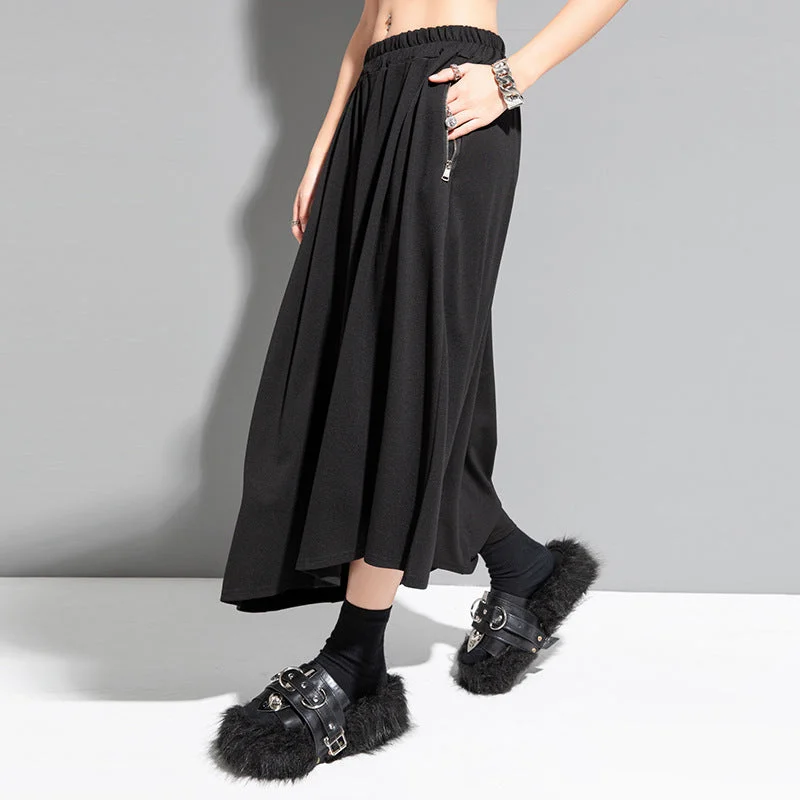 Irregular Elastic A-line Skirt corduroy skirt cozy