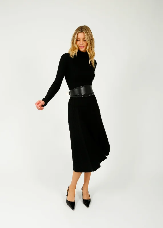 JOSEPH  Silk Blend Skirt in Black leather skirt bold
