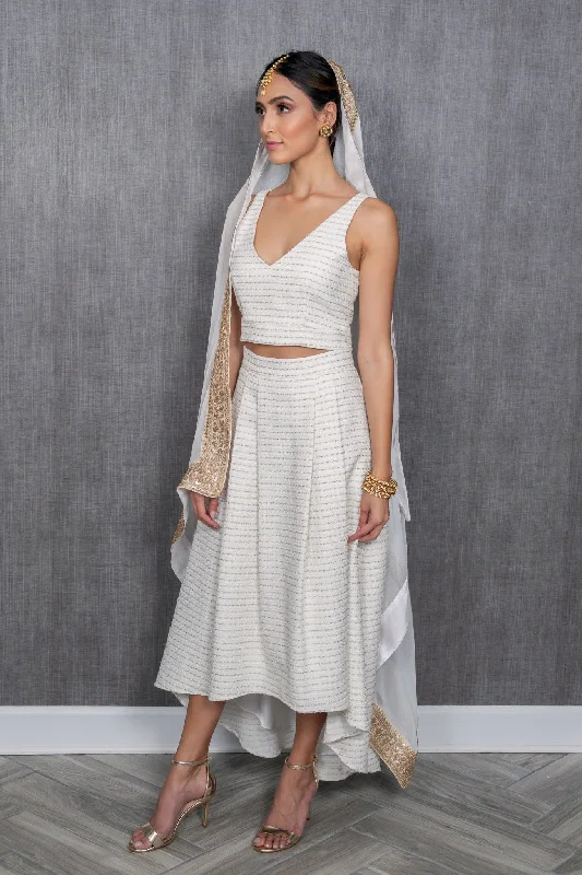 KINA Tweed Hi-Lo Skirt corduroy skirt textured