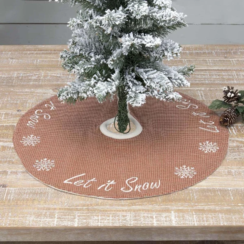 Let It Snow Mini Christmas Tree Skirt 21 VHC Brands corduroy skirt durable