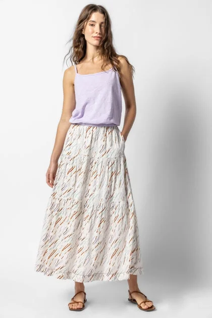 VOILE PRINT MAXI SKIRT vintage skirt charm