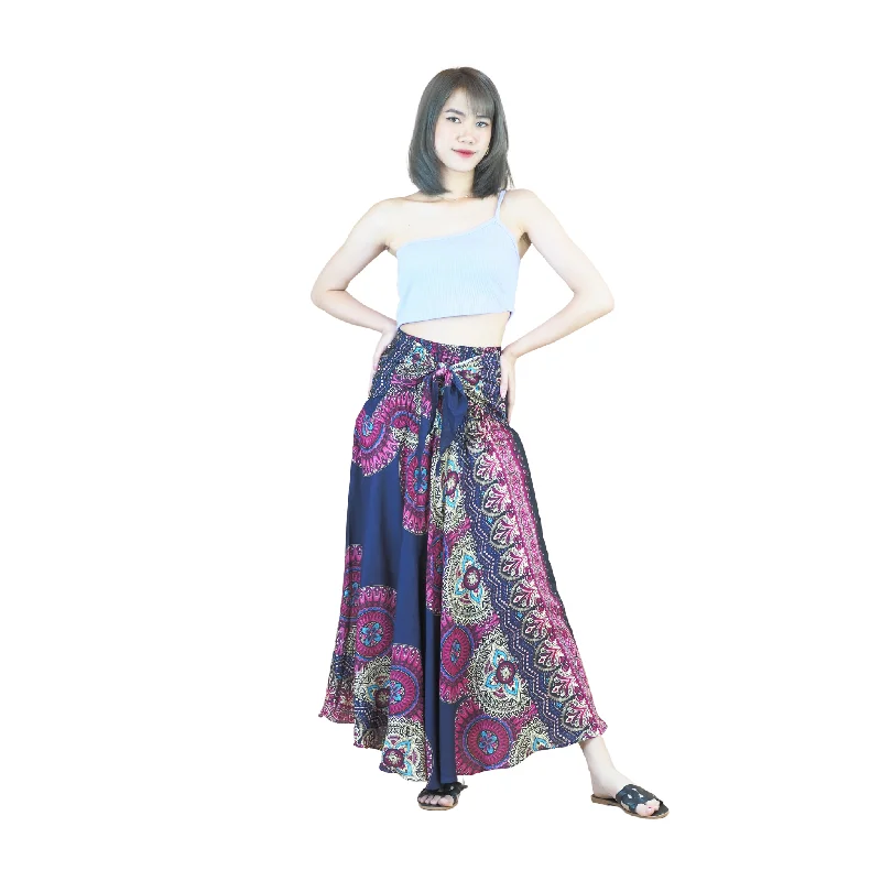 Maiden Mandala Women's Bohemian Skirt in Navy Blue SK0033 020306 04 silk skirt luxurious