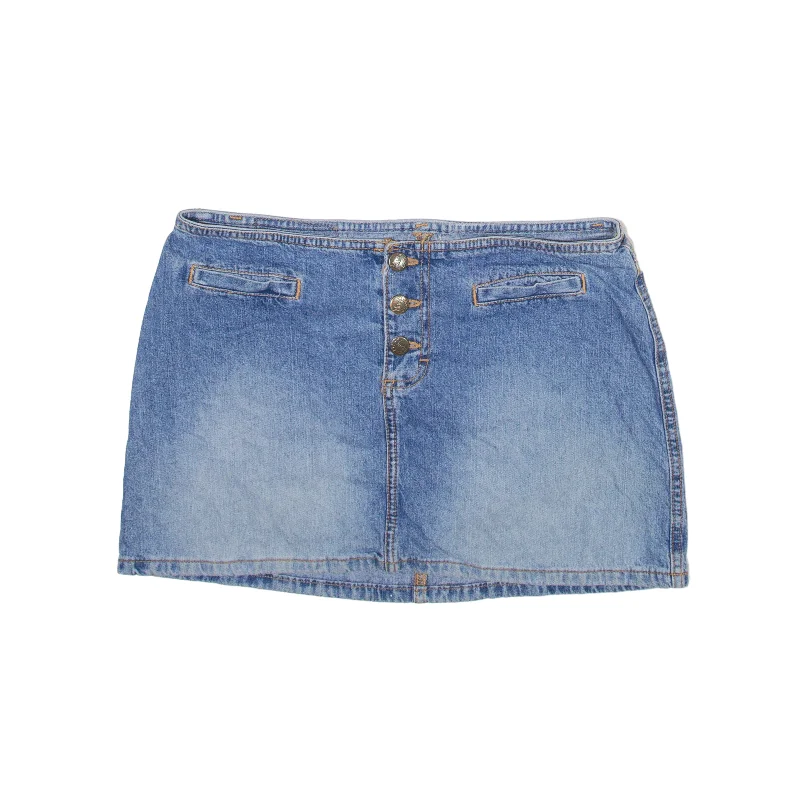 MUDD Jeans Short Mini Skirt Blue Denim Womens M linen skirt light
