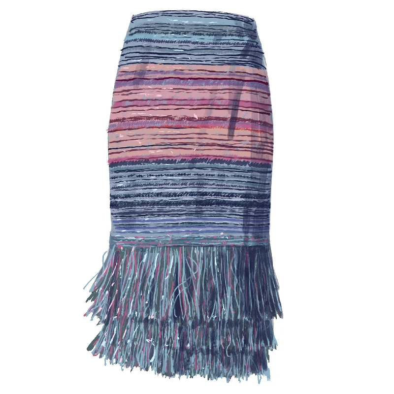 Fringe Hem Skirt cotton skirt soft