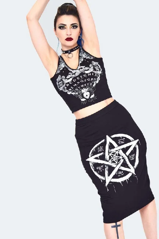 Pentagram Jersey Pencil Skirt lace skirt intricate