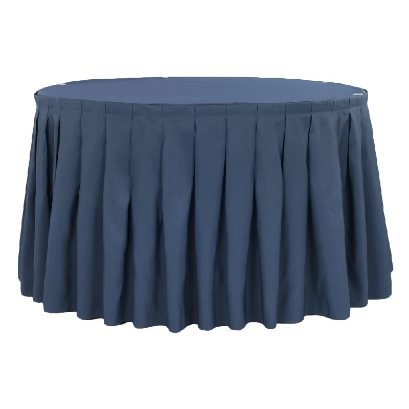 Polyester 17ft Table Skirt - Navy Blue silk skirt smooth