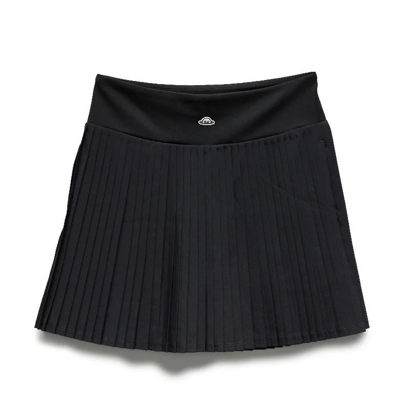 Radmor Hannah Pleated Skort - Blue Graphite satin skirt smooth